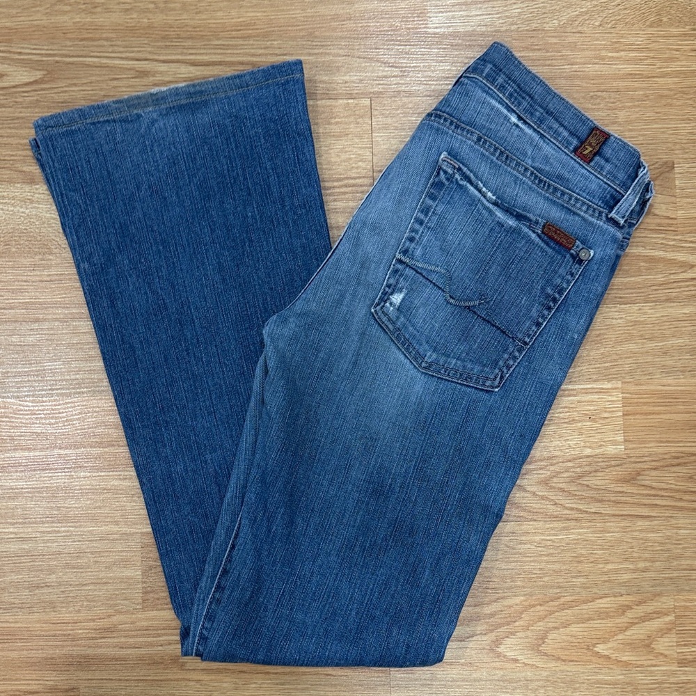 7 For All Mankind Medium Blue Boot Cut Jeans